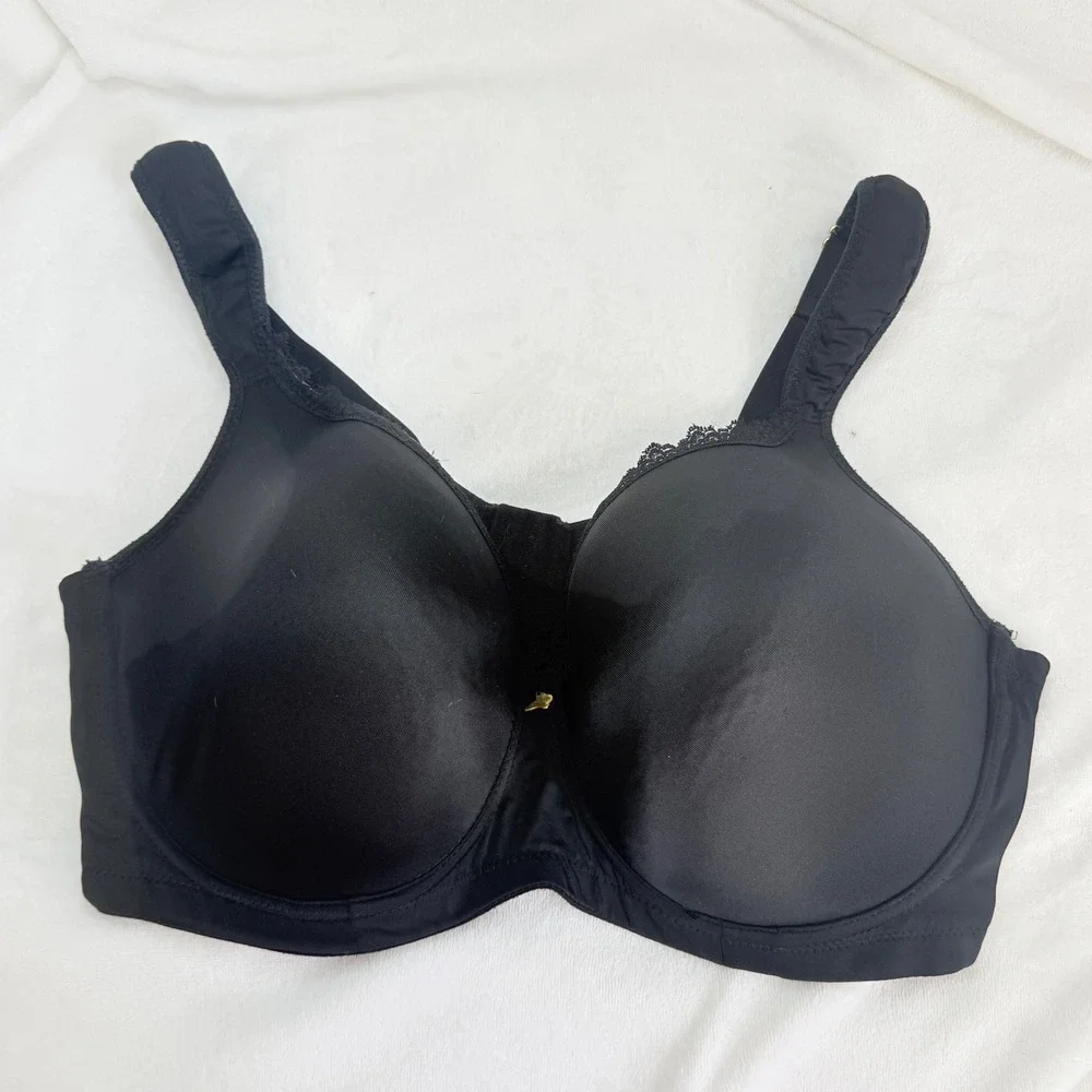 Ashley Stewart Butterfly Bra Womens 38DD Black Good Full Coverage Underwire